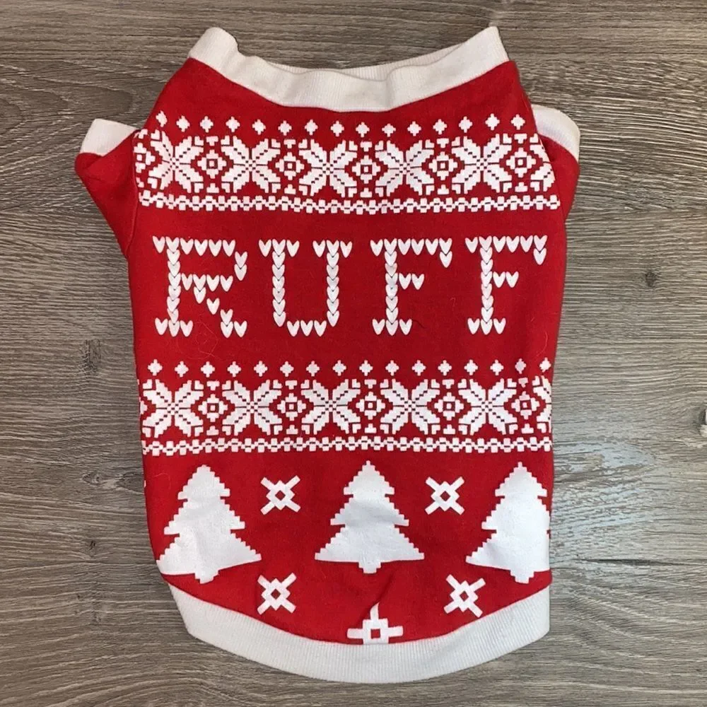 Christmas Printed Snowflake Hearts Dog Shirt